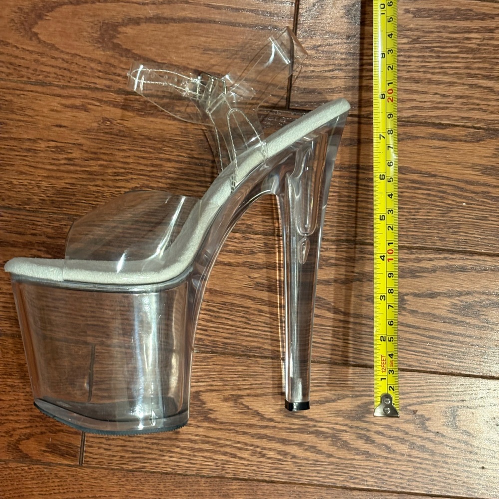 New Pleasers Women’s Clear Platform Heels - Picture 4 of 5
